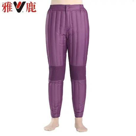 雅鹿中老年人女士羽绒裤冬季加厚宽松大码高腰妈妈棉裤内胆内外穿图片