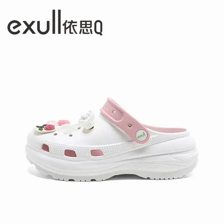 exull/依思Q厚底洞洞鞋女款时尚百搭多巴胺外穿3CM增高防滑包头拖图片