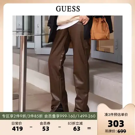 GUESS女士欧美设计哑面舒适通勤休闲裤W2BB11WERD0图片
