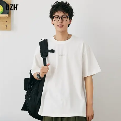 男士白色短袖男圆领夏季男装重磅纯棉基础款白t恤男款2023年新款商品大图
