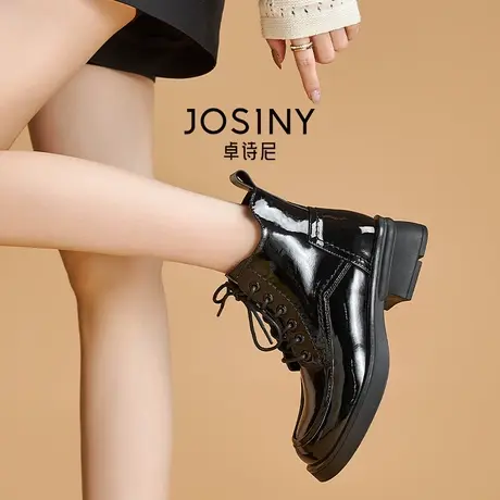 卓诗尼马丁靴女2022年新款机车靴甜酷漆皮短靴ins潮炸街工装靴女商品大图