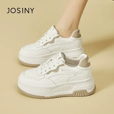 Josiny/卓诗尼2024年春季新款厚底小白鞋女时尚百搭休闲圆头板鞋商品大图