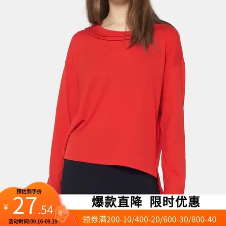艾格2022春季新款时尚百搭纯色圆领宽松打底针织衫女士Y1037图片
