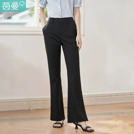 茵曼法式通勤九分喇叭裤女装2023年夏季新款垂感高腰显瘦西装裤子商品大图
