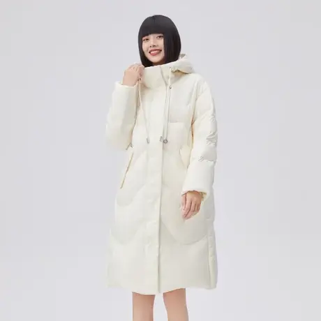 艾莱依女装羽绒服鸭绒长款2022年新款高级感时尚宽松拆卸冬季外套商品大图