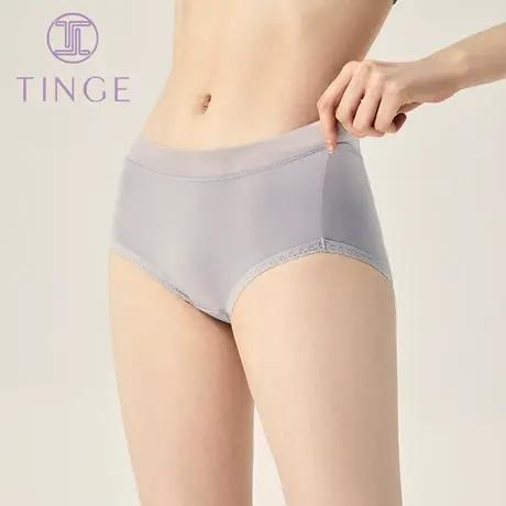 3条TINGE中高腰无痕内裤女纯棉裆大码三角内裤速干透气性感平角裤商品大图