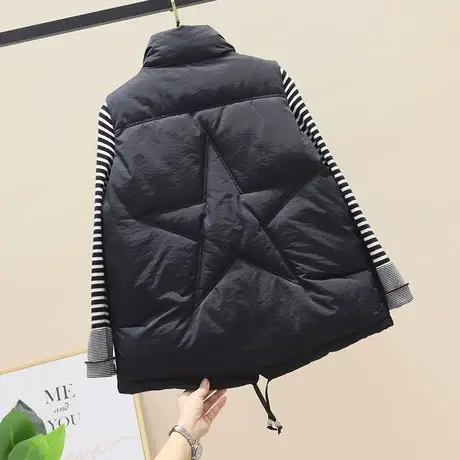 2023冬季新款无袖坎肩马夹女百搭洋气外套短款反季棉衣羽绒棉马甲图片