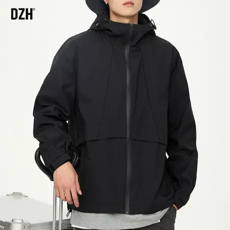 男士黑色工装外套男潮高级感机能风春秋款美式夹克2023年新款男装商品大图