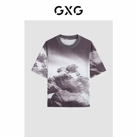GXG男装 商场同款花色年轻时尚短袖T恤 24年夏季新品G24X442048商品大图
