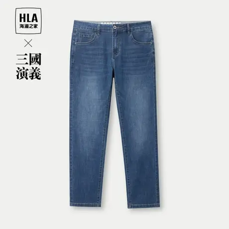 HLA/海澜之家三国演义牛仔裤23秋季新时尚简约宽松直筒休闲裤子男图片