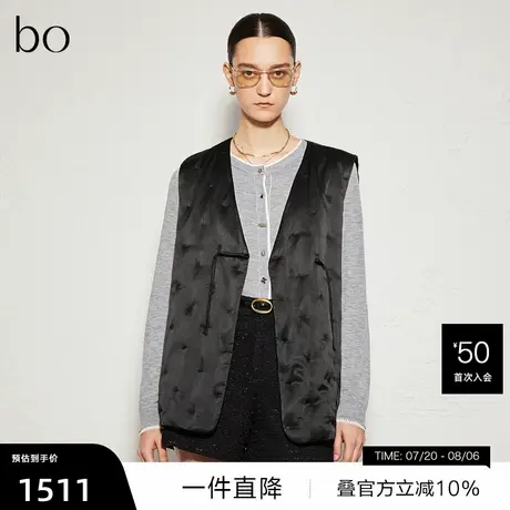 【播奥莱】播商场同款黑标系列秋新复古新中式马甲女BDR3MD2140商品大图