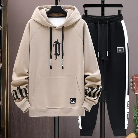 青少年春秋款卫衣男孩初中高中学生运动套装潮流帅气大童秋装外套图片