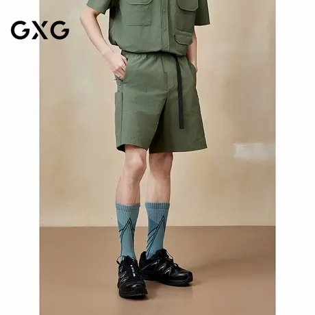 GXG男装 腰带扣工装短裤休闲通勤五分裤子25年夏季新品G25X222021图片