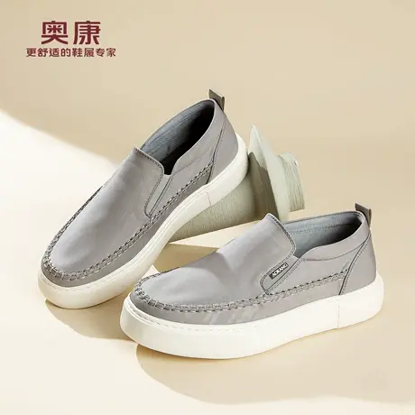 奥康 男鞋2026春季新款一脚蹬懒人豆豆鞋软底舒适休闲鞋N商品大图
