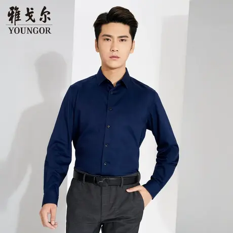 【商场同款】雅戈尔衬衫秋季商务休闲棉弹免烫素色衬衣S1161商品大图