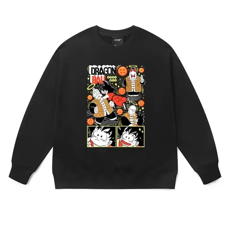 七龙珠圆领卫衣男日系动漫二次元孙悟空学生宽松潮流秋冬加绒外套图片