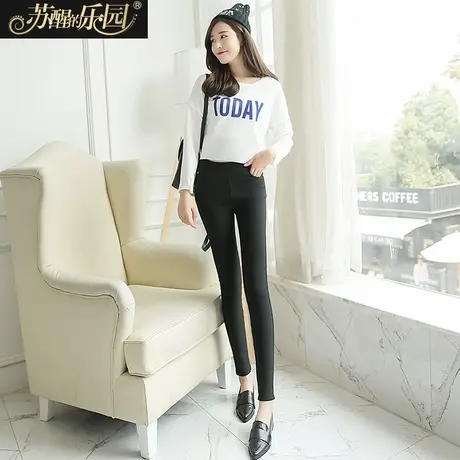 苏醒的乐园春装新款 韩版修身体型裤简约秋冬加绒打底裤女商品大图