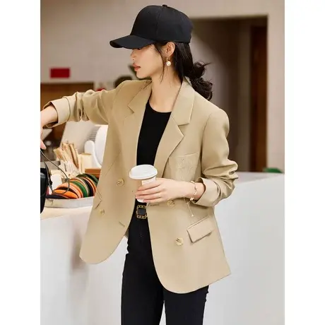 时尚气质通勤西装外套女士2023年秋季新款百搭休闲显瘦上班族上衣图片