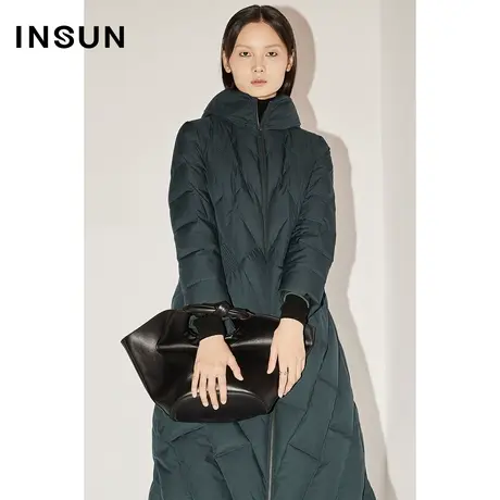 COVER冬季几何绗线长款高克重羽绒服商品大图