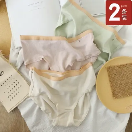 云朵棉~软糯感舒适女内裤婴儿棉柔软撞色日系浅色小清新三角短裤商品大图