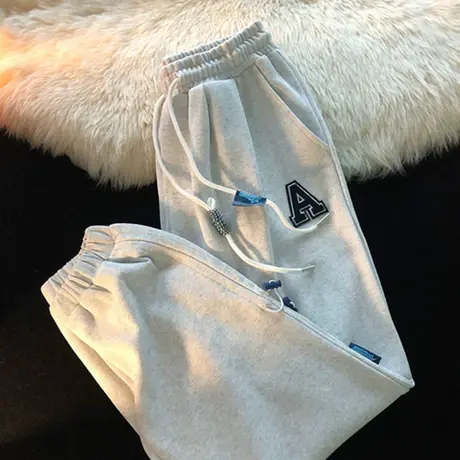 哈伦裤子女2022春秋宽松小个子卫裤高腰直筒休闲运动束脚裤潮ins商品大图