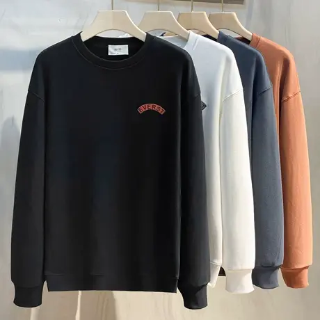 秋冬季新款男士圆领卫衣潮流韩版宽松长袖T恤运动抓绒加厚打底衫商品大图