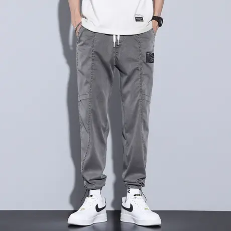 休闲长裤男士新款垂感修身收脚冰丝速干宽松卫裤夏季薄款运动裤子商品大图