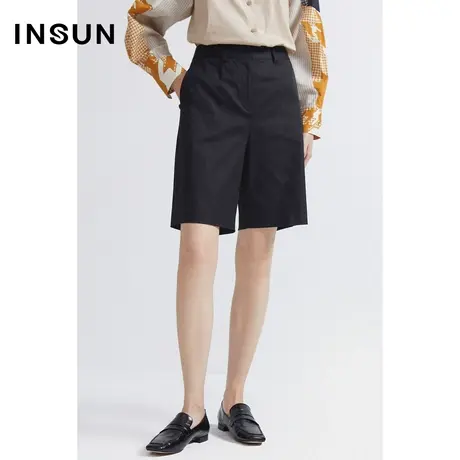 INSUN恩裳夏季立体线条斜纹肌理感裤商品大图