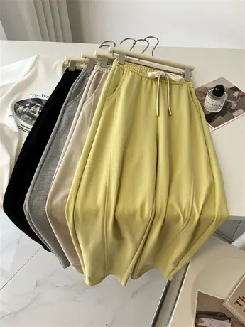 香蕉裤本裤~自留神裤!窄版阔腿裤女春秋垂感休闲直筒慵懒风镰刀裤商品大图