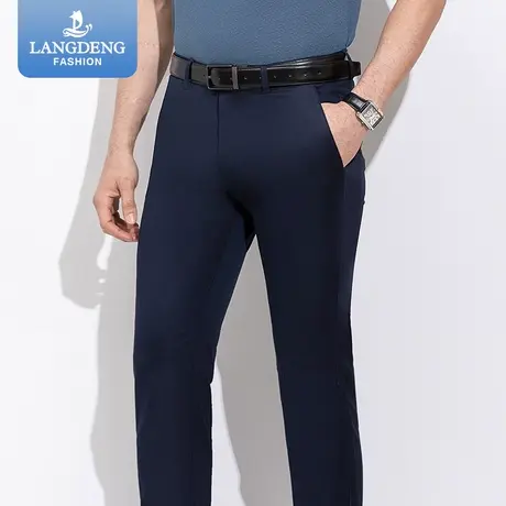 浪登休闲裤男士商务2023夏季薄款工装裤男直筒凉感长裤透气男商品大图