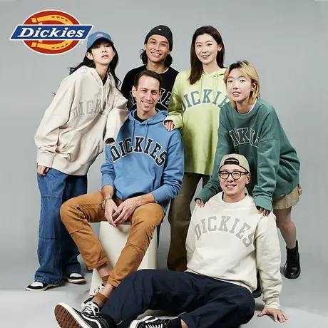 Dickies 24春夏新款字母logo贴布绣美式圆领卫衣宽松图片
