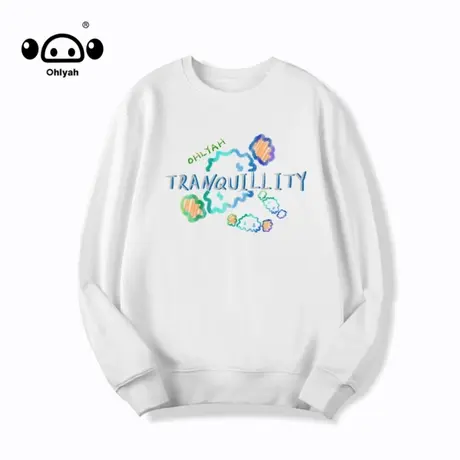 Ohlyah潮牌纯棉长袖卫衣女装春秋薄款情侣装2023新款潮流宽松上衣商品大图