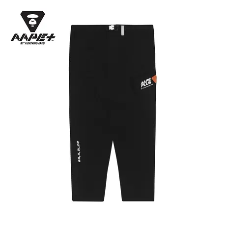 AAPE+运动男装秋款字母印花自附腰带立体剪裁休闲裤6766XXG商品大图
