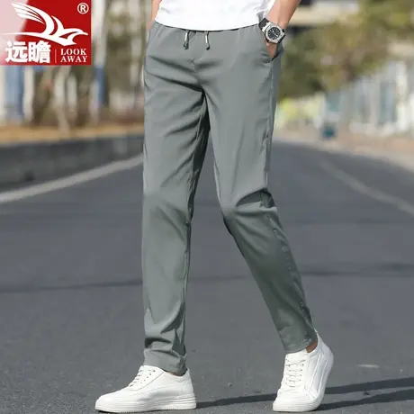 夏天男士休闲裤夏季薄款2023新款直筒修身长裤冰丝裤百搭裤子男款商品大图