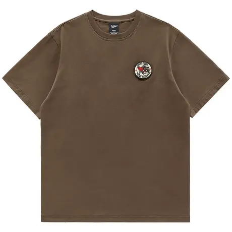 VIP夏季重磅纯棉短袖T恤男卡通刺绣徽章半袖体恤衫宽松百搭上衣潮商品大图