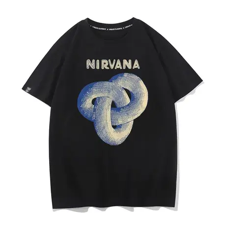 秀洛涅盘天使摇滚乐队vintage美式男短袖T恤衫nirvana never mind商品大图