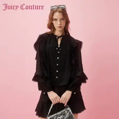 Juicy Couture橘滋春夏新款衬衫长袖梭织雪纺衫甜美可爱风女商品大图