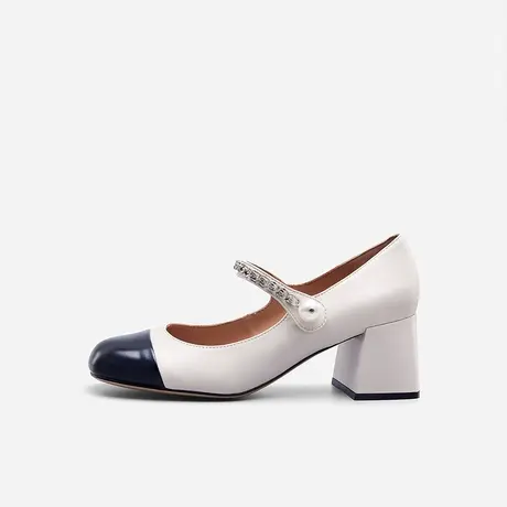 【Melody系列】Nine West/玖熙玛丽珍女法式粗跟小皮鞋复古高跟鞋图片