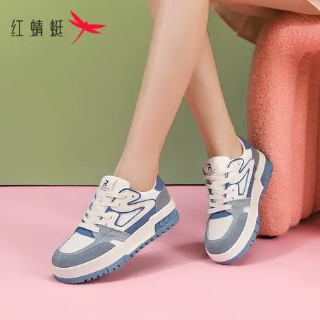 红蜻蜓板鞋女2023夏季新款休闲港风小白鞋女款鞋子厚底运动德训鞋商品大图