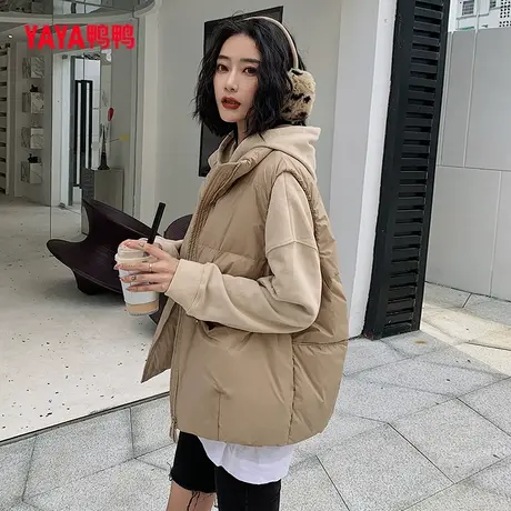 鸭鸭羽绒马甲女2023年秋冬新款短款时尚百搭宽松休闲保暖上衣C图片