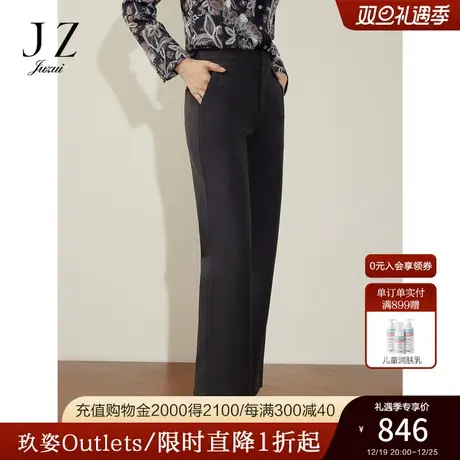 商场同款JZ玖姿日常显瘦TR梭织休闲裤女2023冬季新款JWCD11004商品大图