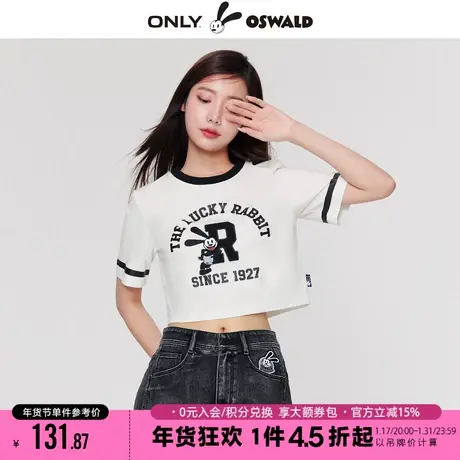 ONLY2023秋季新款迪士尼奥斯华联名款宽松短款T恤女图片