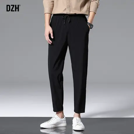 男士黑色高弹冰丝裤男夏季薄款直筒裤修身休闲裤2023新款速干裤子商品大图