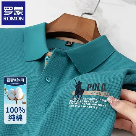罗蒙2025夏季纯棉男士POLO衫短袖t恤高端刺绣中年爸爸半袖上衣N2Z图片