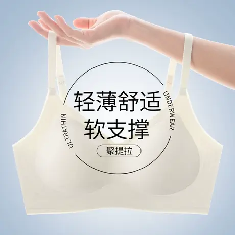 霞黛芳漫画胸小胸聚拢显大自然软支撑内衣女无痕裸感无钢圈文胸商品大图