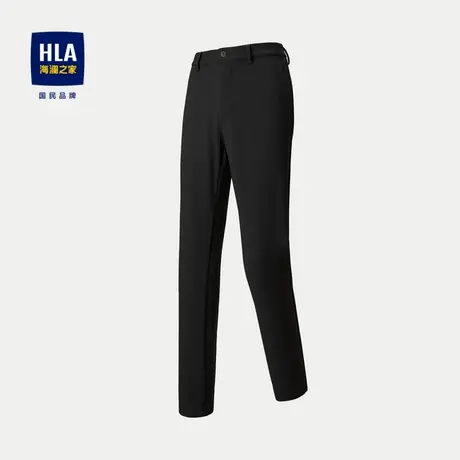 HLA/海澜之家六维弹力休闲裤2023秋季新款修身直筒商务纯色裤子男商品大图