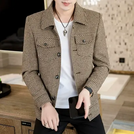 秋季外套男韩版修身潮流男士休闲夹克秋冬上衣服2023新款春秋男装商品大图