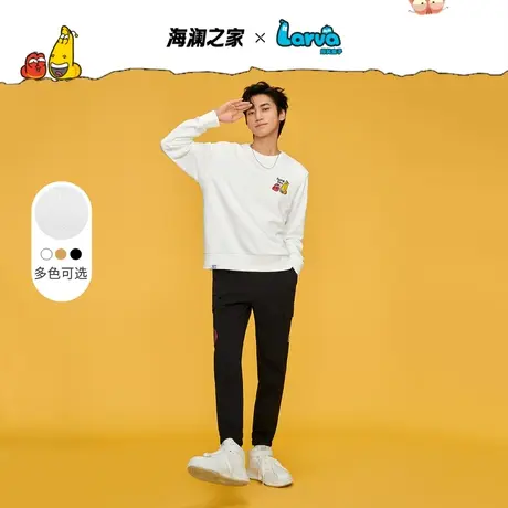 HLA/海澜之家【爆笑虫子联名】卫衣2023秋新款圆领多色套头衫男女图片