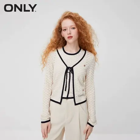 【ONLY奥莱】秋季休闲时尚学院风撞色套装针织衫女商品大图