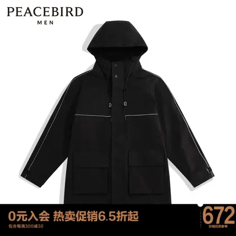 太平鸟男装 2022风衣男中长款B1BEC1215图片